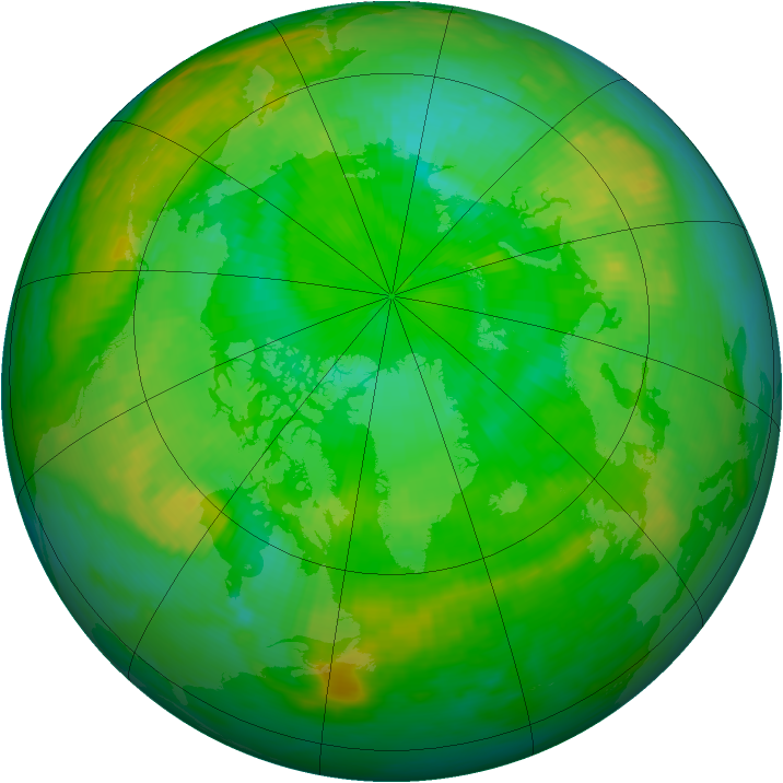 Arctic ozone map for 06 July 1986